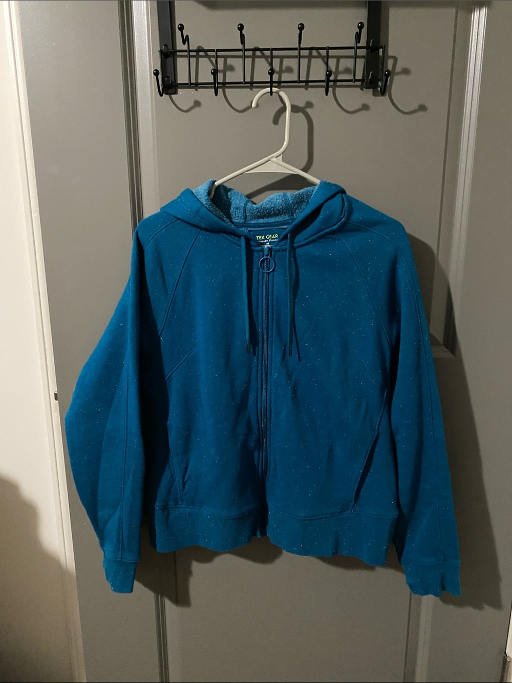 tek gear Teal Zip Hoodie with Subtle Sparkle